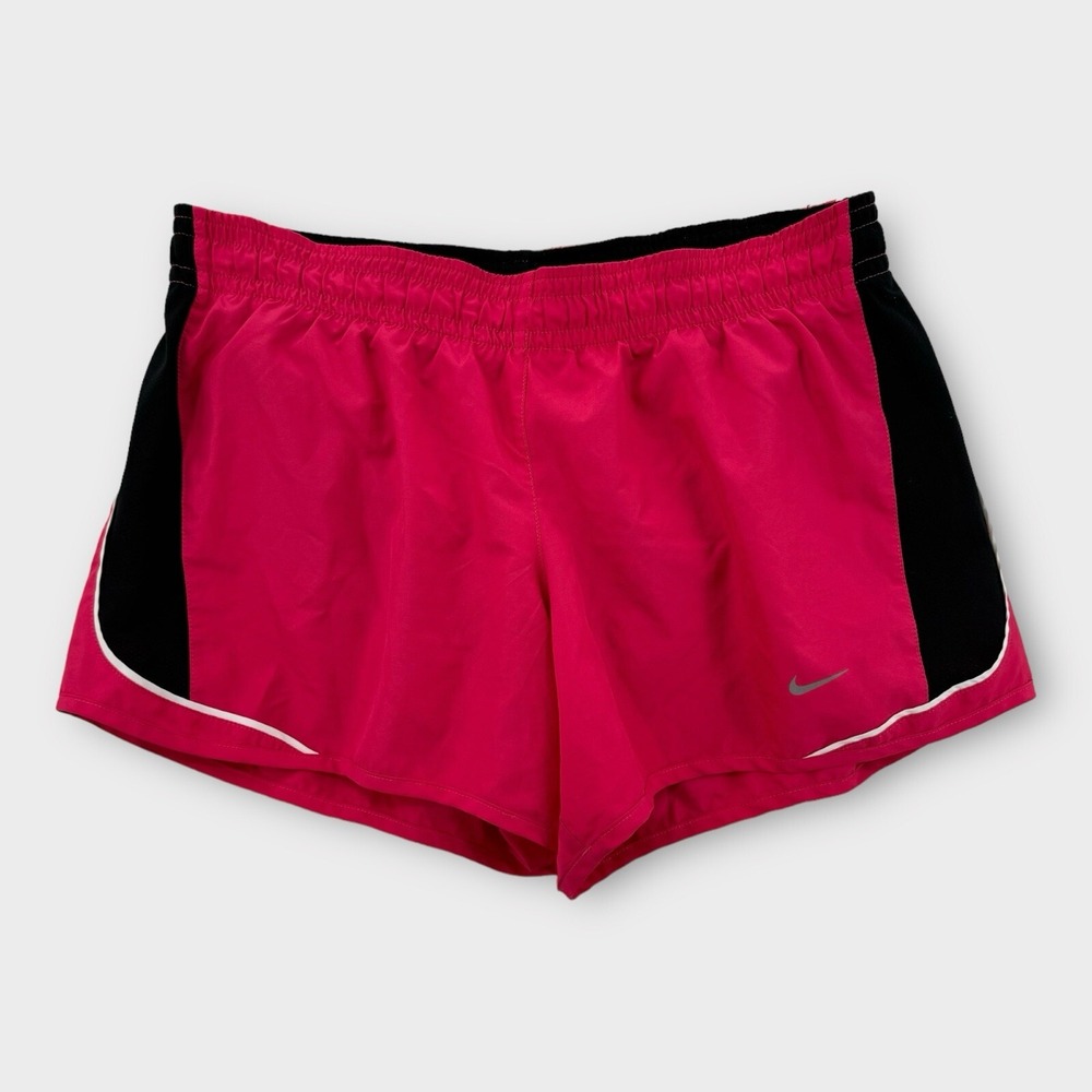 Nike Dri-Fit Running‎ Shorts Womens Medium Hot Pink Booty Lined Swoosh Athletic